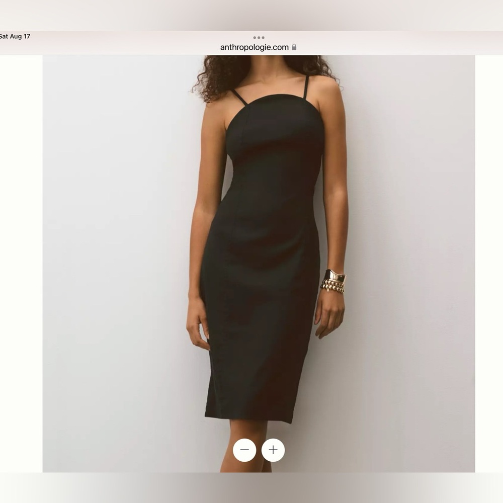 Low classic  HALTER SLIM STRUCTURED MIDI DRESS IN BLACK